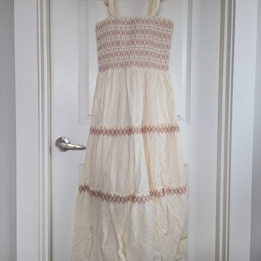 Madwell Lucie Smocked Tiered Midi Dress